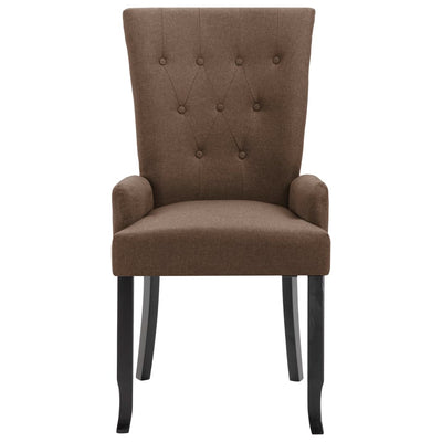Dealsmate  Dining Chair with Armrests Brown Fabric