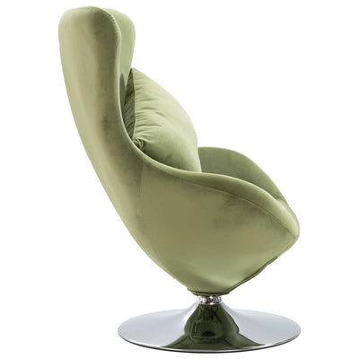 Dealsmate  Swivel Egg Chair with Cushion Light Green Velvet