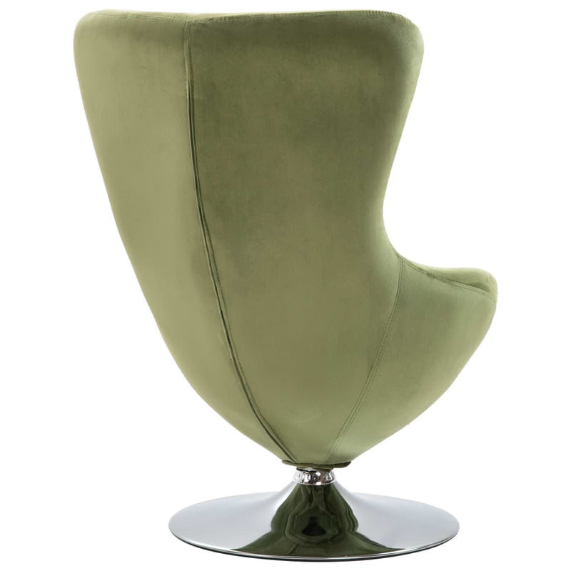 Dealsmate  Swivel Egg Chair with Cushion Light Green Velvet