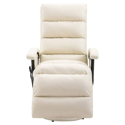 Dealsmate  TV Massage Recliner Cream White Faux Leather
