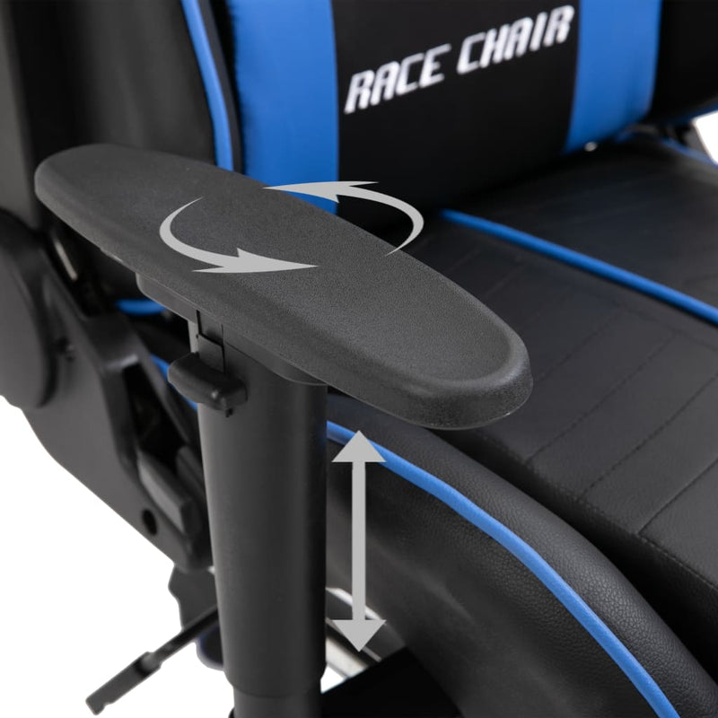 Dealsmate  Gaming Chair with Footrest Blue Faux Leather