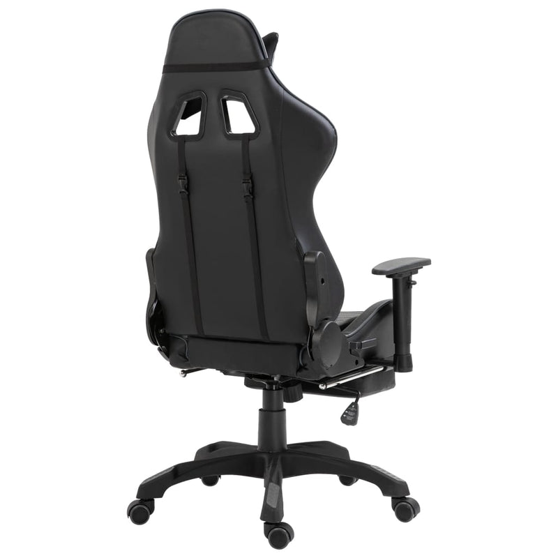 Dealsmate  Gaming Chair with Footrest Grey Faux Leather