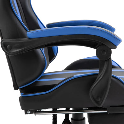 Dealsmate  Gaming Chair with Footrest Blue Faux Leather