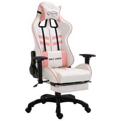 Dealsmate  Gaming Chair with Footrest Pink Faux Leather