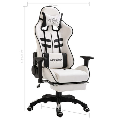 Dealsmate  Gaming Chair with Footrest Black Faux Leather