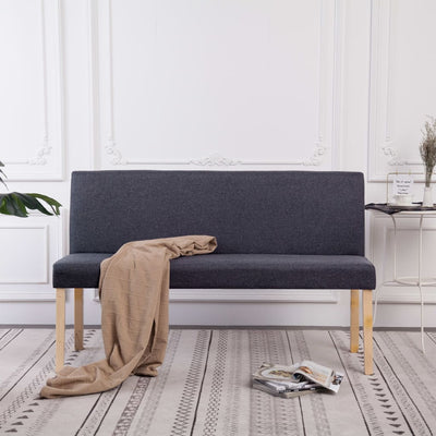 Dealsmate  Bench 139.5 cm Dark Grey Polyester
