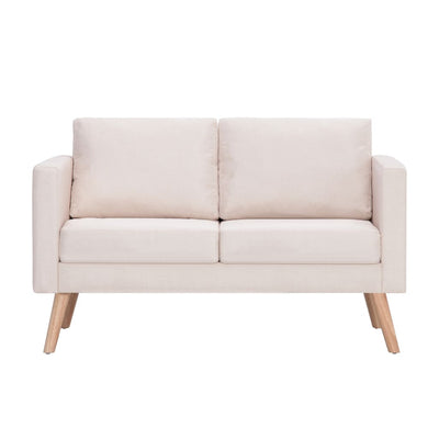 Dealsmate  2-Seater Sofa Fabric Cream
