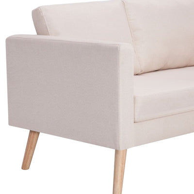 Dealsmate  3-Seater Sofa Fabric Cream