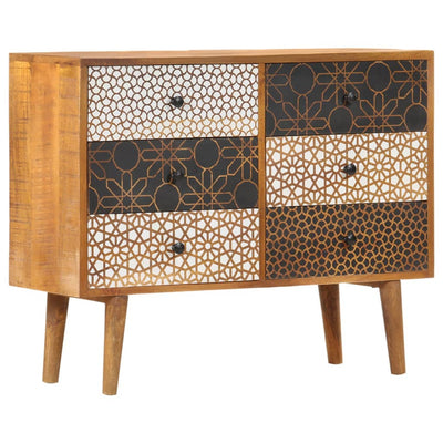 Dealsmate  Sideboard with Printed Pattern 90x30x70 cm Solid Mango Wood