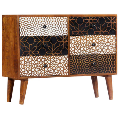 Dealsmate  Sideboard with Printed Pattern 90x30x70 cm Solid Mango Wood