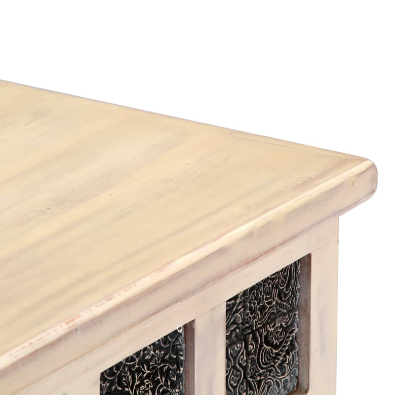 Dealsmate  Storage Box White 110x40x45 cm Solid Acacia Wood