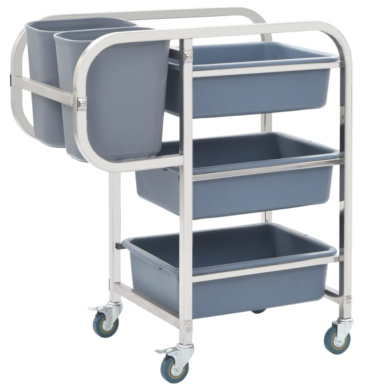 Dealsmate  Kitchen Cart with Plastic Containers 82x43.5x93 cm