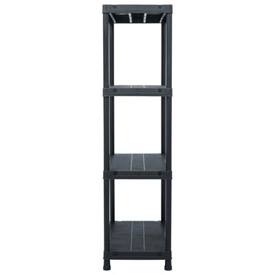 Dealsmate  Storage Shelf Racks 2 pcs Black 60x30x138 cm Plastic