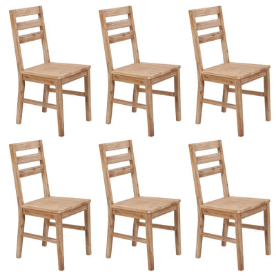 Dealsmate  Dining Chairs 6 pcs Solid Acacia Wood