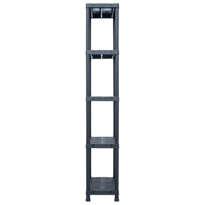 Dealsmate  Storage Shelf Racks 2 pcs Black 125 kg 60x30x180 cm Plastic