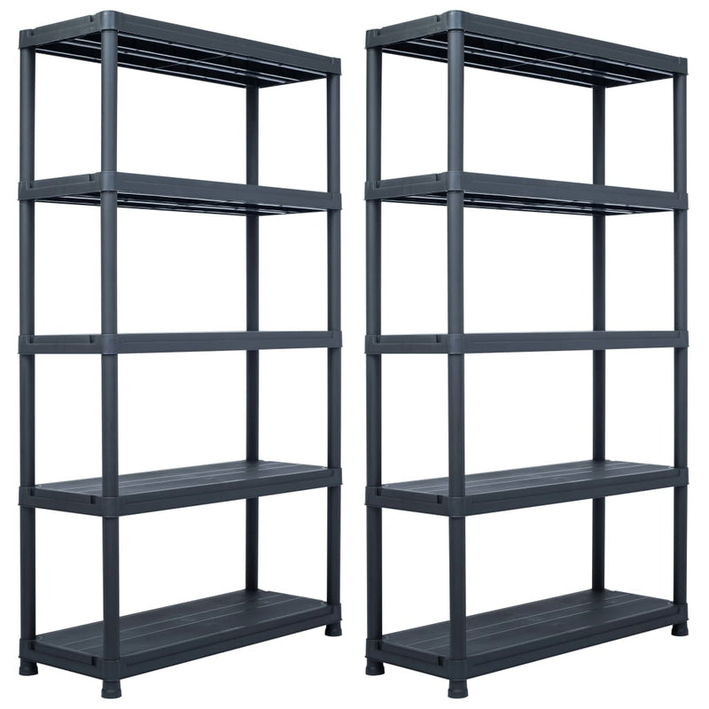 Dealsmate  Storage Shelf Racks 2 pcs Black 500 kg 100x40x180 cm Plastic