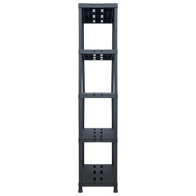 Dealsmate  Storage Shelf Racks 2 pcs Black 260 kg 90x40x180 cm Plastic