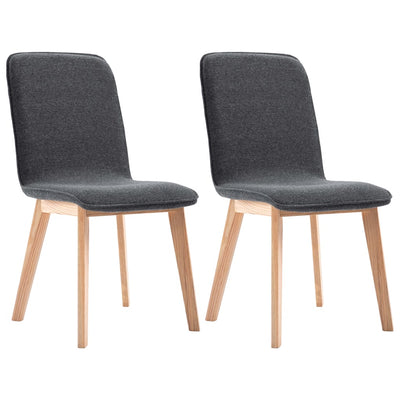 Dealsmate  Dining Chairs 2 pcs Grey Fabric