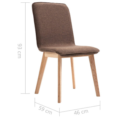Dealsmate  Dining Chairs 2 pcs Brown Fabric