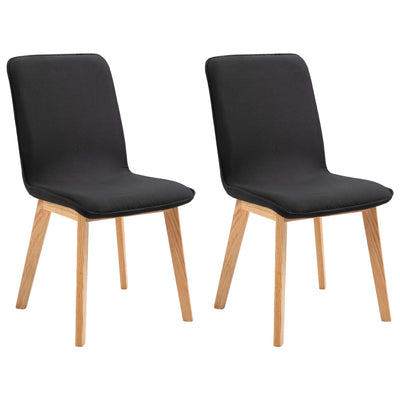 Dealsmate  Dining Chairs 2 pcs Black Fabric