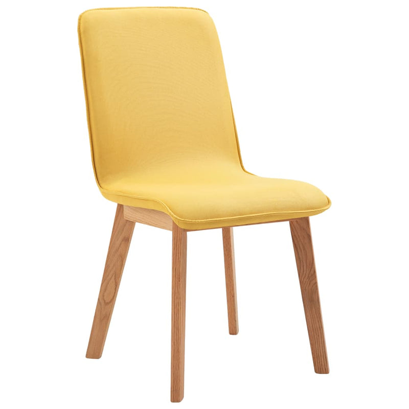 Dealsmate  Dining Chairs 2 pcs Yellow Fabric