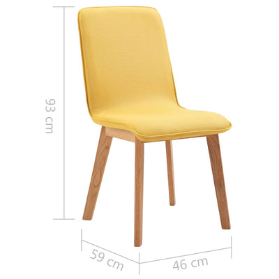 Dealsmate  Dining Chairs 2 pcs Yellow Fabric
