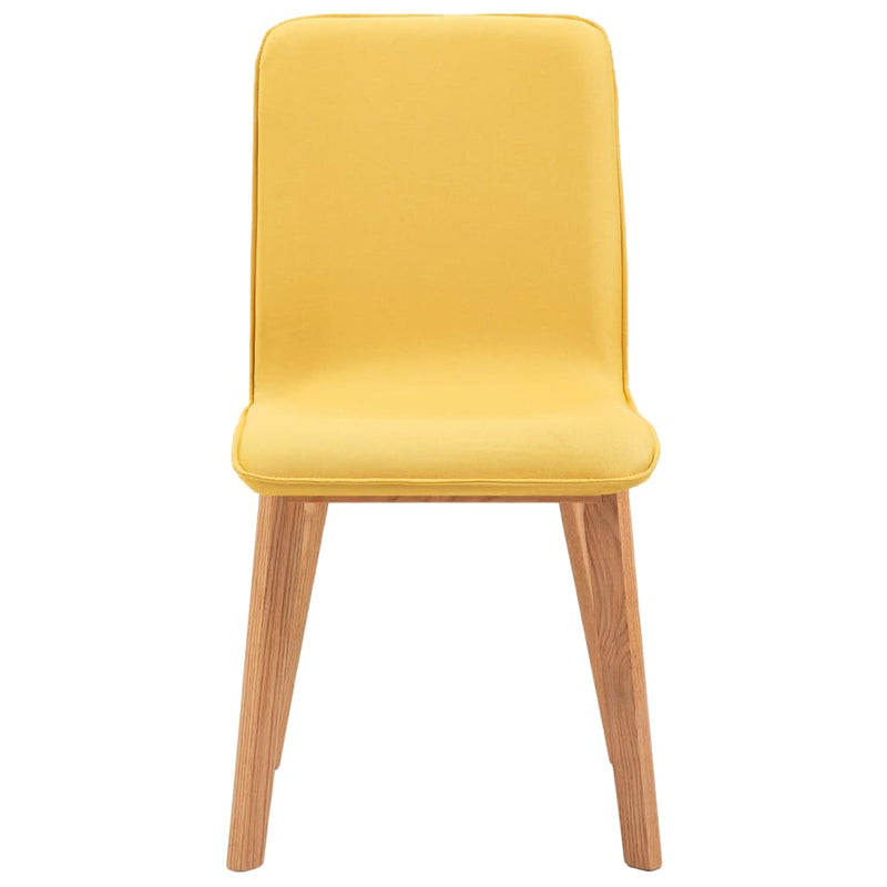 Dealsmate  Dining Chairs 4 pcs Yellow Fabric