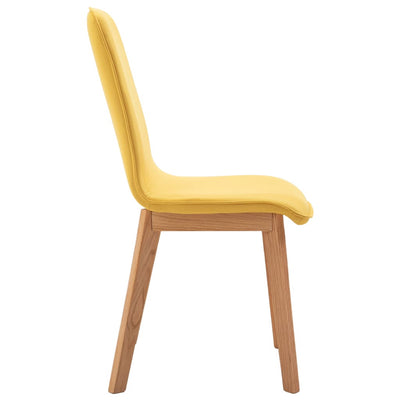 Dealsmate  Dining Chairs 4 pcs Yellow Fabric