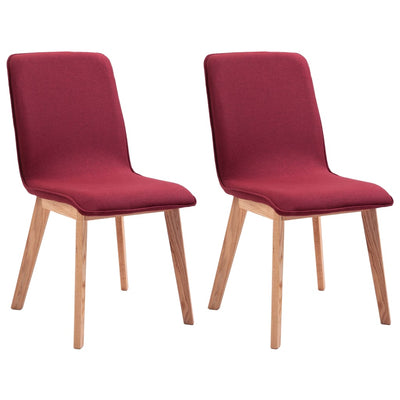Dealsmate  Dining Chairs 2 pcs Red Fabric