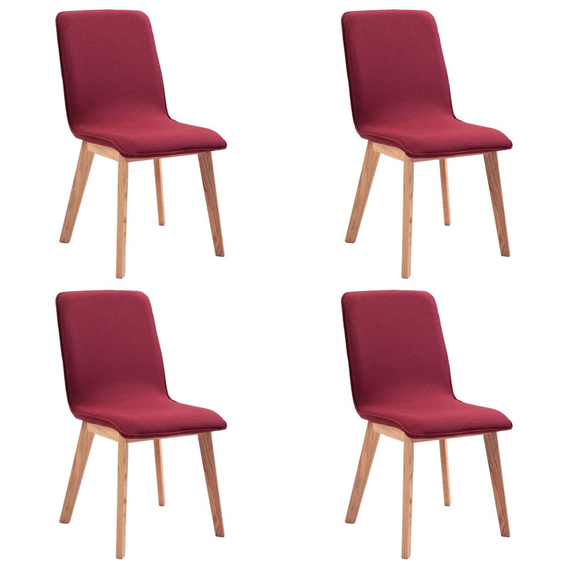 Dealsmate  Dining Chairs 4 pcs Red Fabric