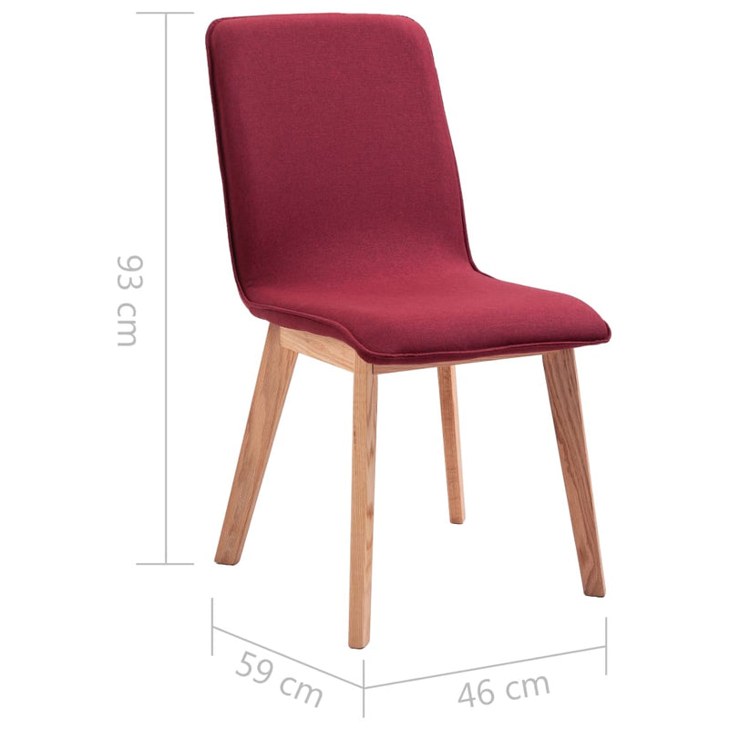 Dealsmate  Dining Chairs 4 pcs Red Fabric