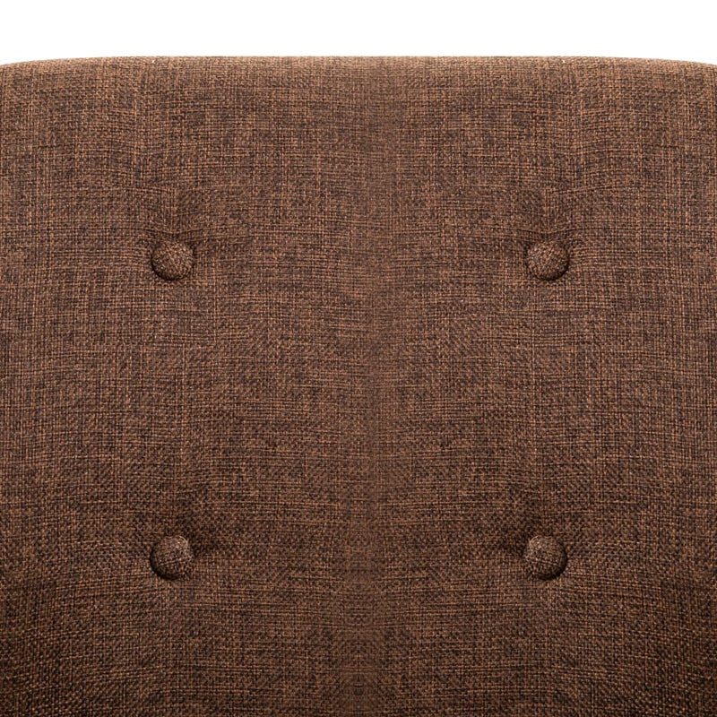 Dealsmate  Dining Chairs 2 pcs Brown Fabric and Solid Oak Wood