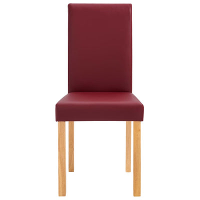 Dealsmate  Dining Chairs 4 pcs Red Faux Leather