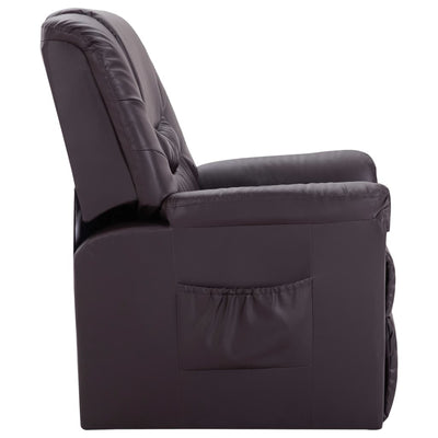 Dealsmate  Reclining Chair Brown Faux Leather