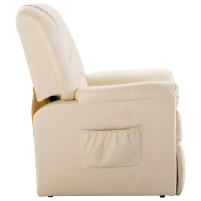 Dealsmate  Reclining Chair Cream Faux Leather