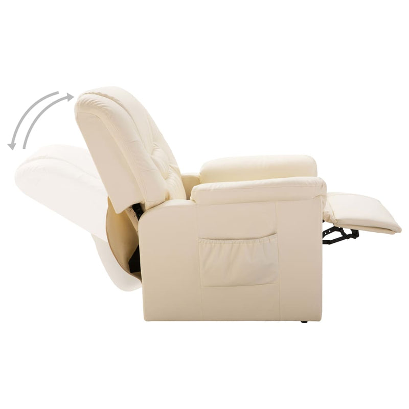 Dealsmate  Reclining Chair Cream Faux Leather
