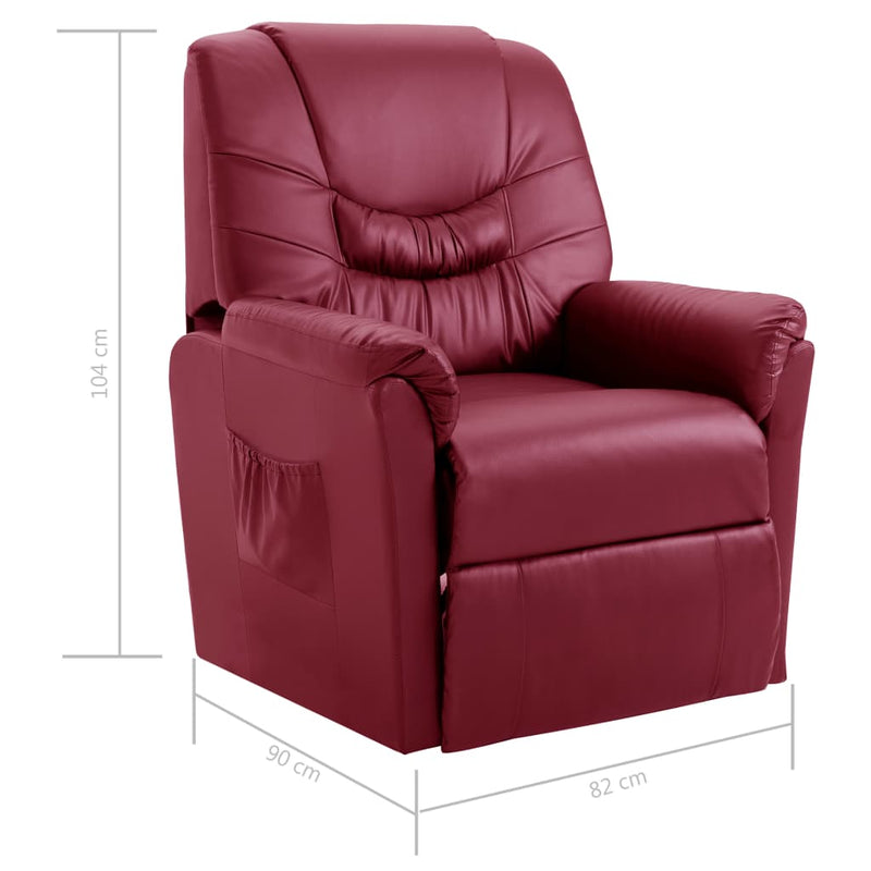 Dealsmate  Reclining Chair Wine Red Faux Leather