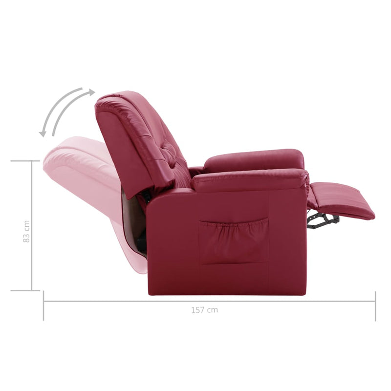 Dealsmate  Reclining Chair Wine Red Faux Leather