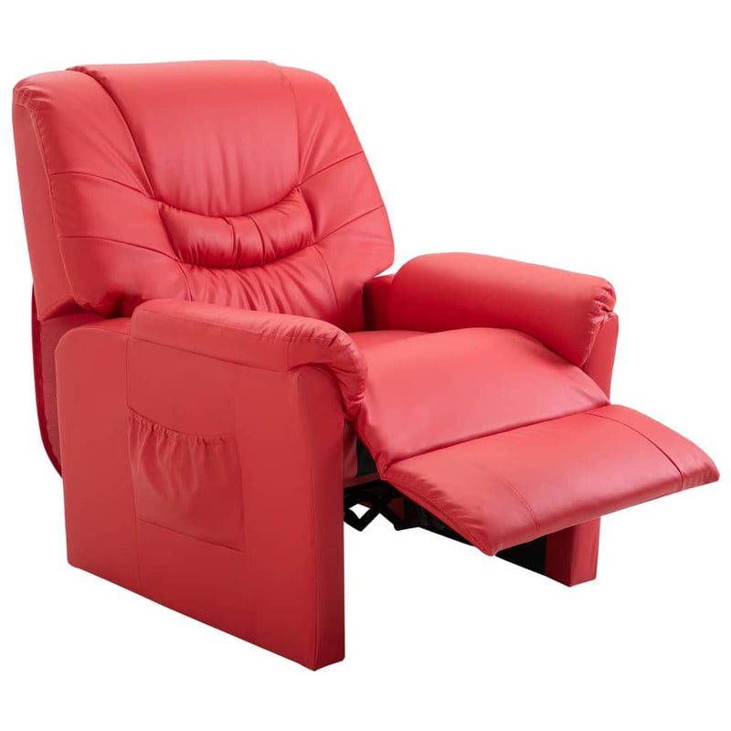 Dealsmate  Reclining Chair Red Faux Leather