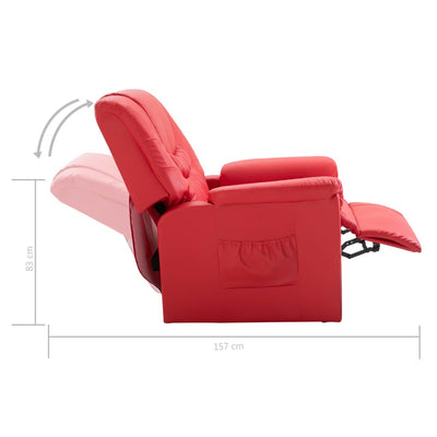 Dealsmate  Reclining Chair Red Faux Leather