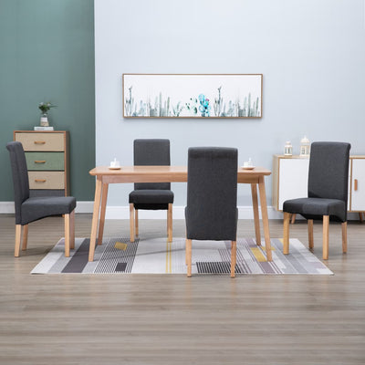 Dealsmate  Dining Chairs 4 pcs Grey Fabric