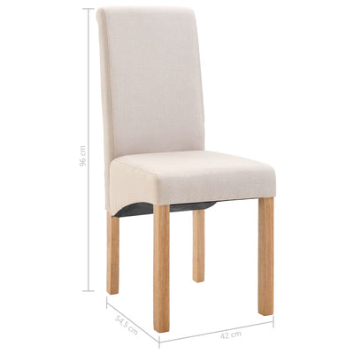 Dealsmate  Dining Chairs 4 pcs Cream Fabric