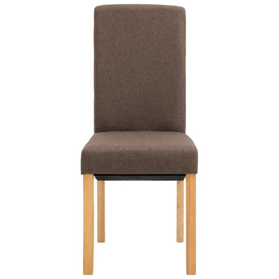 Dealsmate  Dining Chairs 2 pcs Brown Fabric