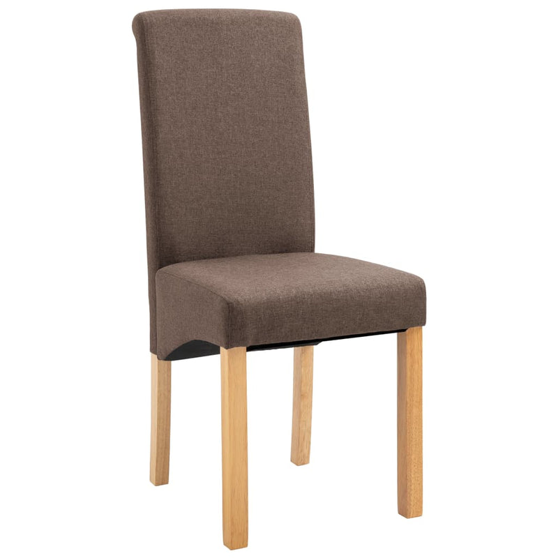 Dealsmate  Dining Chairs 4 pcs Brown Fabric