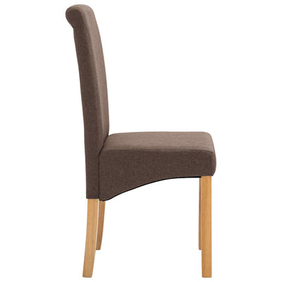 Dealsmate  Dining Chairs 4 pcs Brown Fabric