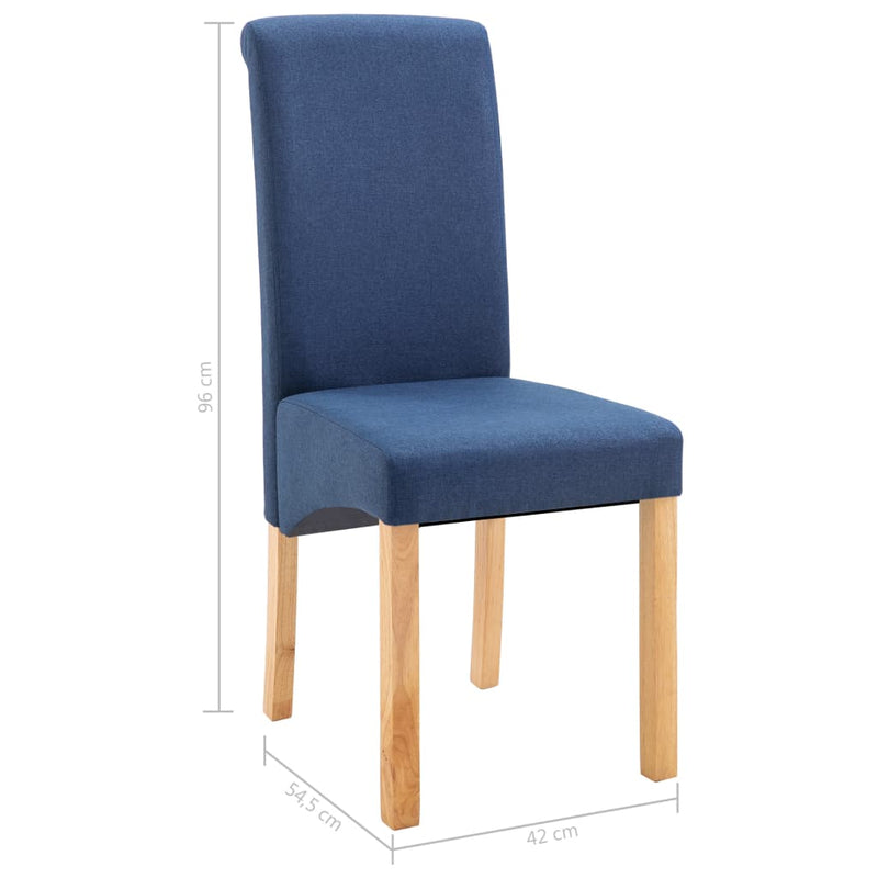 Dealsmate  Dining Chairs 2 pcs Blue Fabric