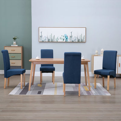 Dealsmate  Dining Chairs 4 pcs Blue Fabric