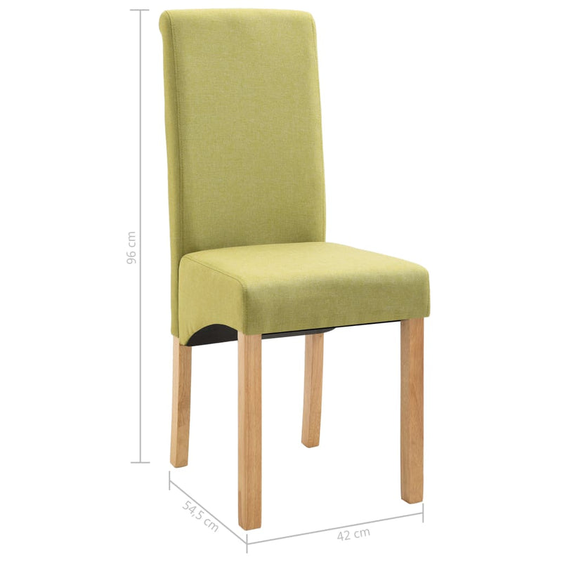 Dealsmate  Dining Chairs 2 pcs Green Fabric