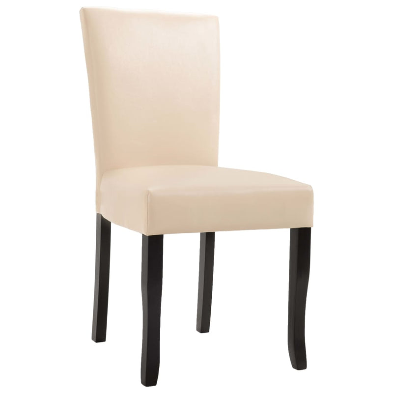 Dealsmate  Dining Chairs 2 pcs Cream Faux Leather
