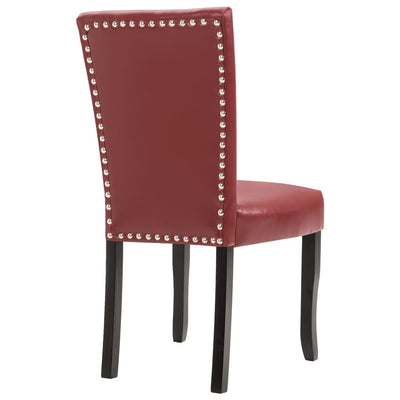 Dealsmate  Dining Chairs 2 pcs Wine Red Faux Leather